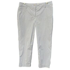Talbots Perfect Crop Pants Women’s 10P Blue Gingham Check